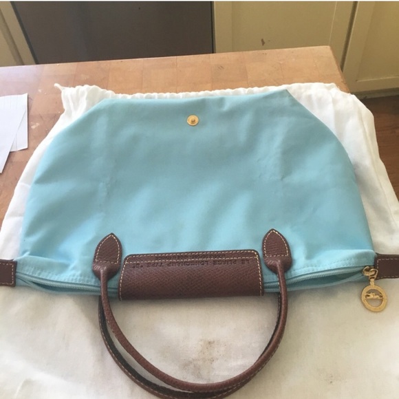 🐎 LONGCHAMP SMALL BLUE “LePliage” TOTE BAG: GUC - Picture 4 of 8